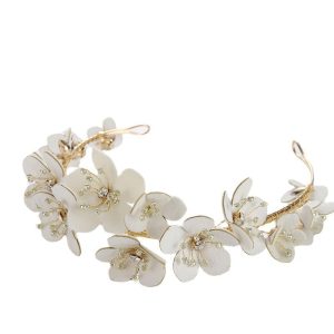 White Fairy Pearl Flower Bridal Headpiece