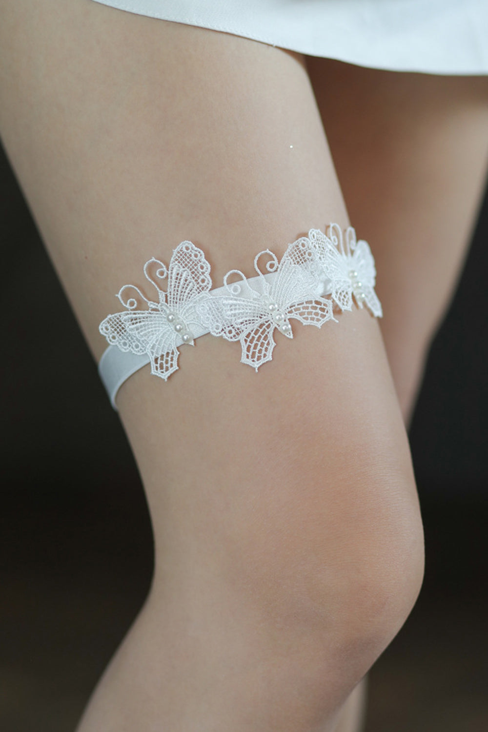 White Butterfly Lace Bridal Garters??Set of 3 ?? - Image 3
