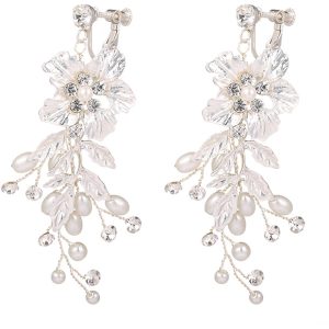 White Flower Bridal Ear Clip